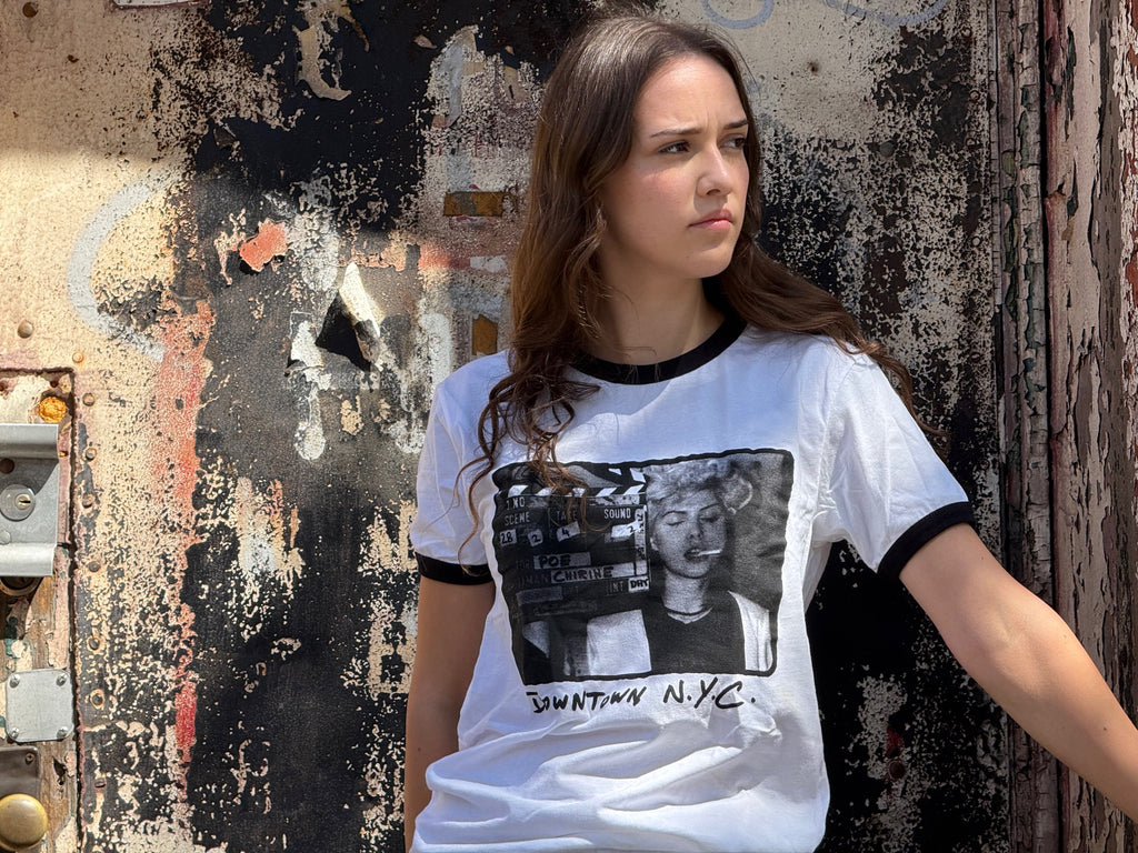 Debbie Harry (Clapperboard) Black Ringer T-Shirt