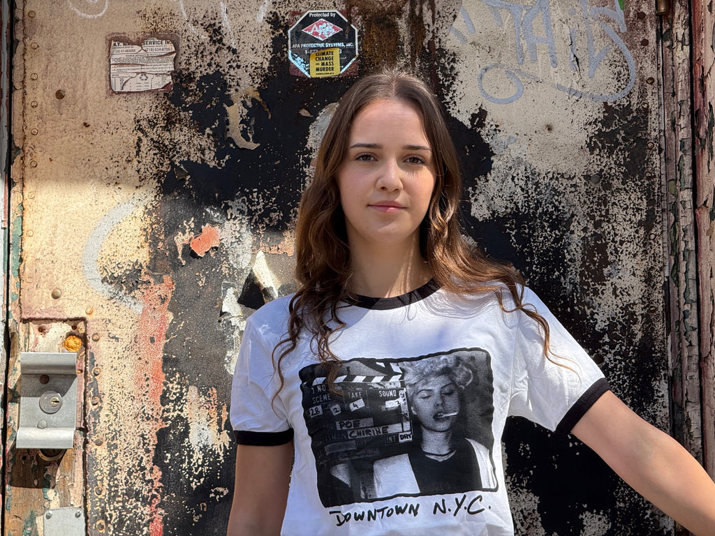 Debbie Harry (Clapperboard) Black Ringer T-Shirt