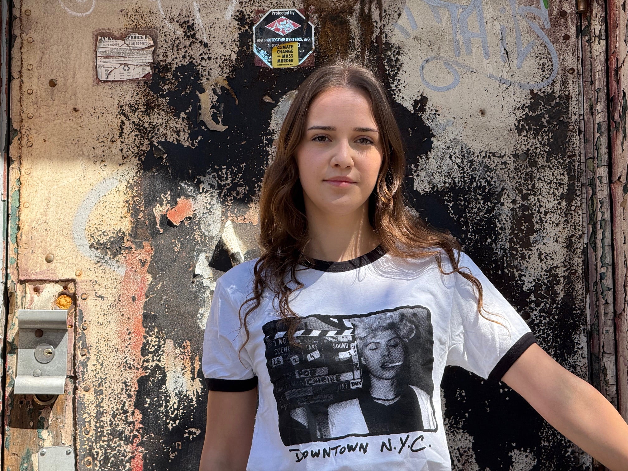 Debbie Harry (Clapperboard) Black Ringer T-Shirt