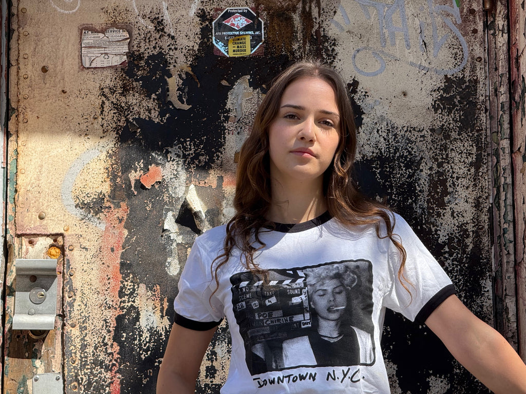 Debbie Harry (Clapperboard) Black Ringer T-Shirt