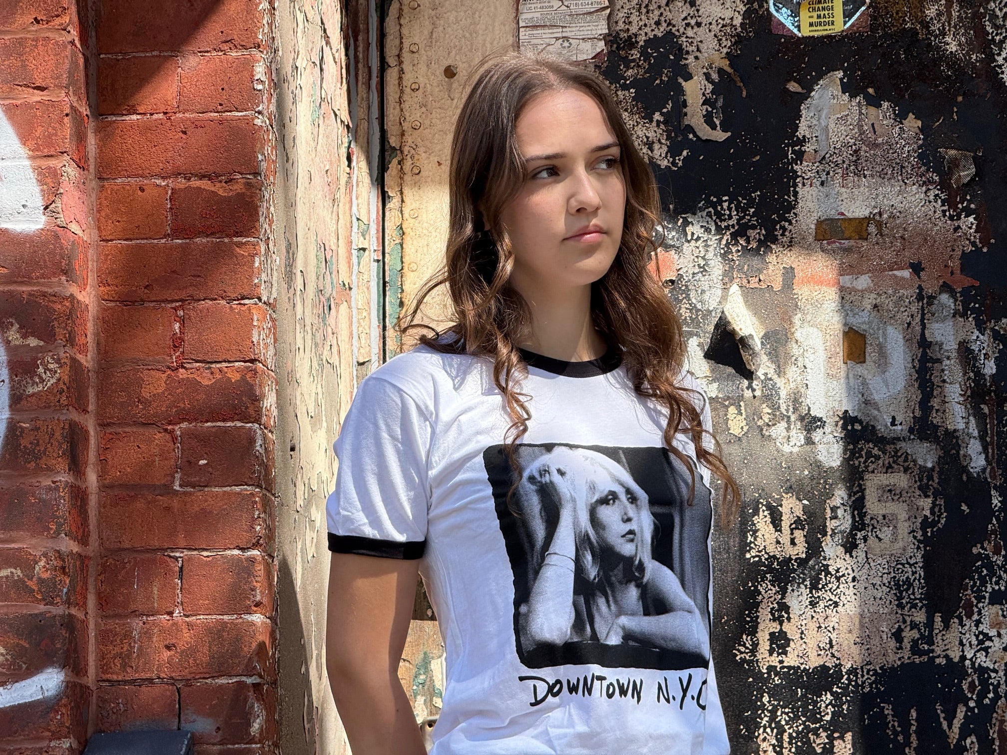 Debbie Harry (Hair) Black Ringer T-Shirt.
